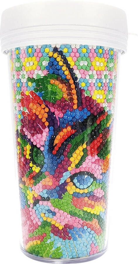 Adorzy Diamond Painting Drinkbeker – Diamond Painting Kat – Diamond Painting Pakket Volledig – Diamond Painting Volwassenen & Kinderen