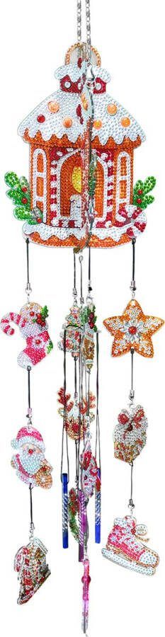 Adorzy Diamond Painting Windgong 3D Kerst – Kersthuisje Diamond Painting Volwassenen – Diamond Painting Pakket