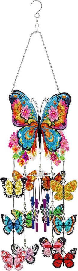 Adorzy Diamond Painting Windgong – Raamhanger Diamond Painting Volwassenen – Diamond Painting Kinderen – Raamhanger Vlinder