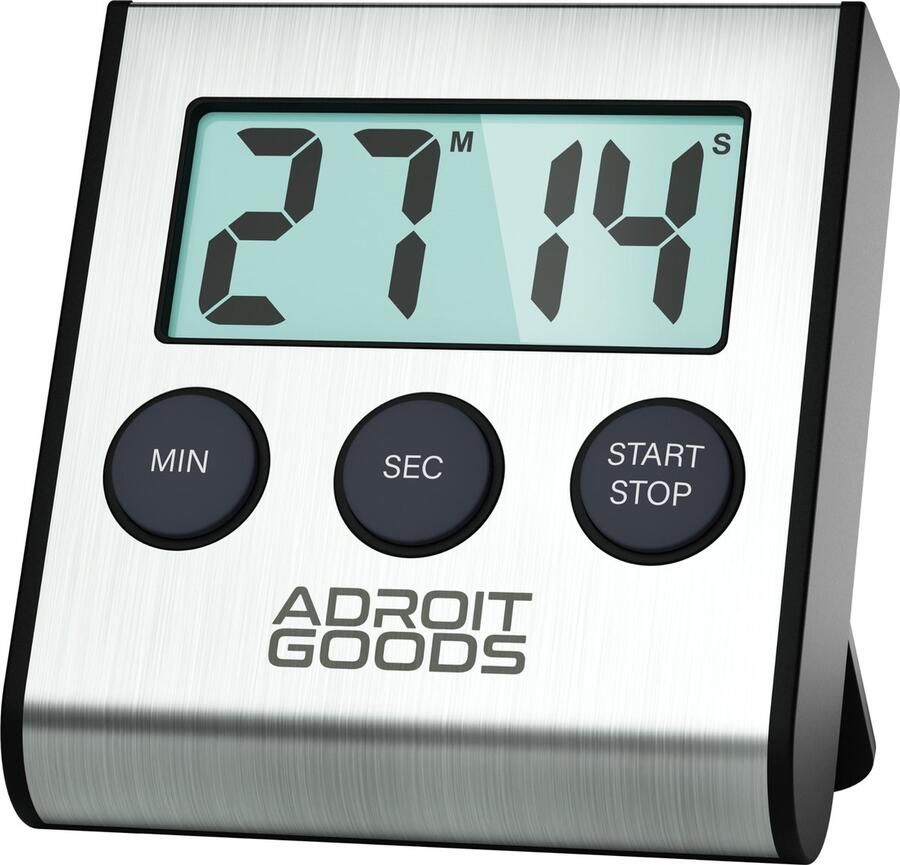 AdroitGoods Digitale Timer Kookwekker Magnetisch LED Scherm Stopwatch Keukentimer RVS