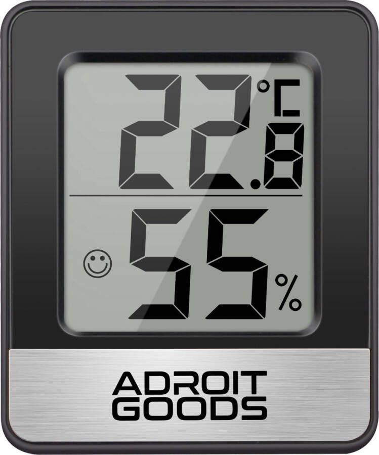 AdroitGoods Digitale Hygrometer Indoor Thermometer Zwart Temperatuur Vochtigheid Meter