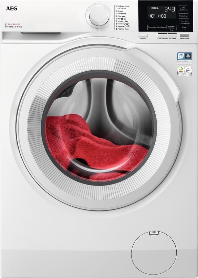AEG LR73842 EcoLine 7000 Serie Prosteam Wasmachine 8 KG Wit