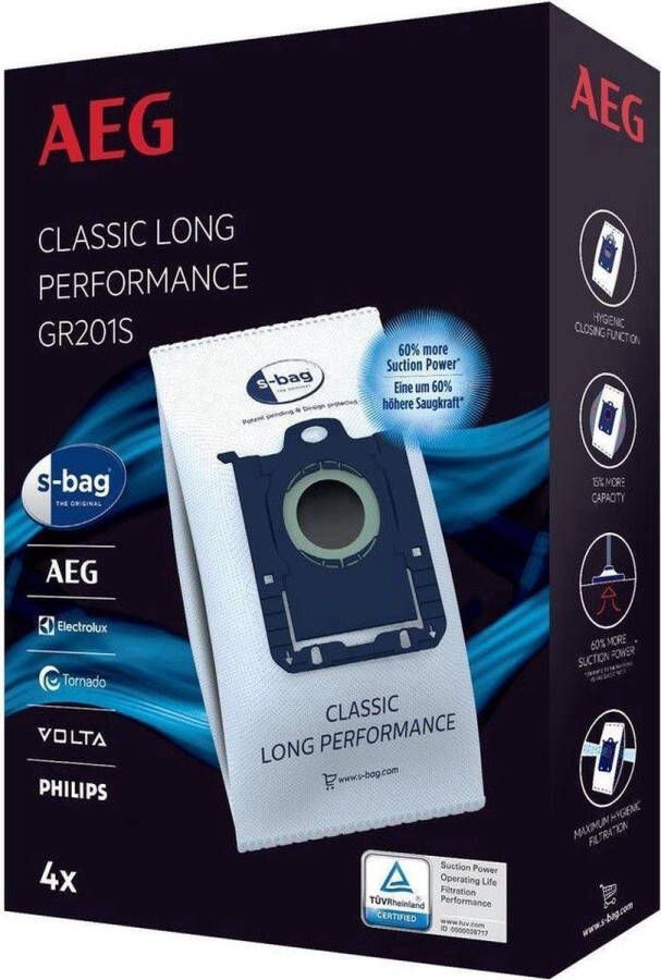 AEG Electrolux Philips Electrolux Aeg Philips stofzuigzakken 4 stuks S-Bag sbag stofzuigerzakken origineel