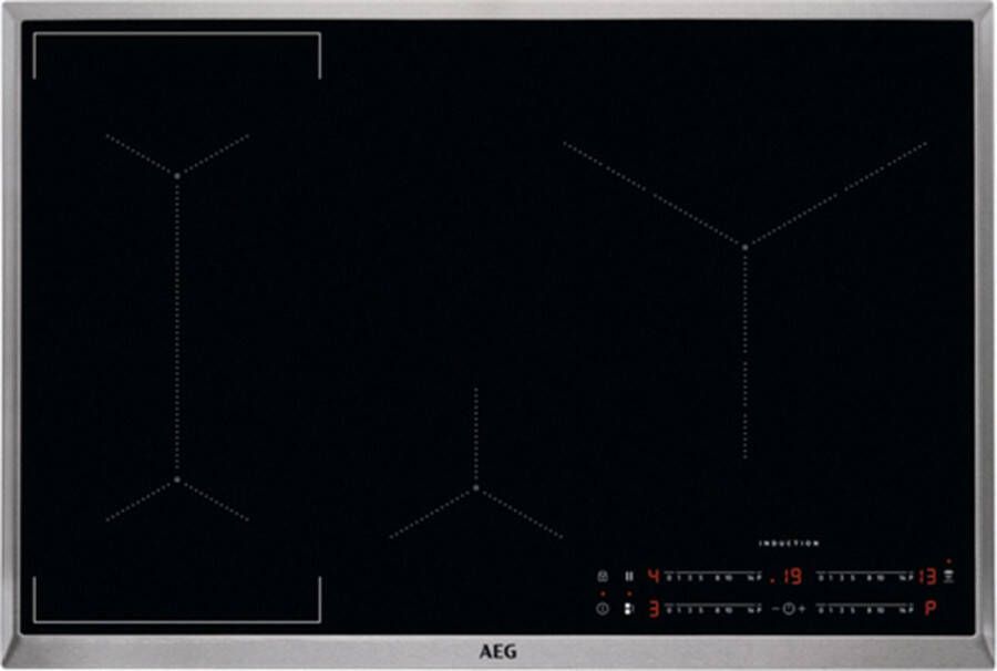 AEG IKE84445XB kookplaat Zwart Roestvrijstaal Ingebouwd 80 cm Halogeen 4 zone(s)