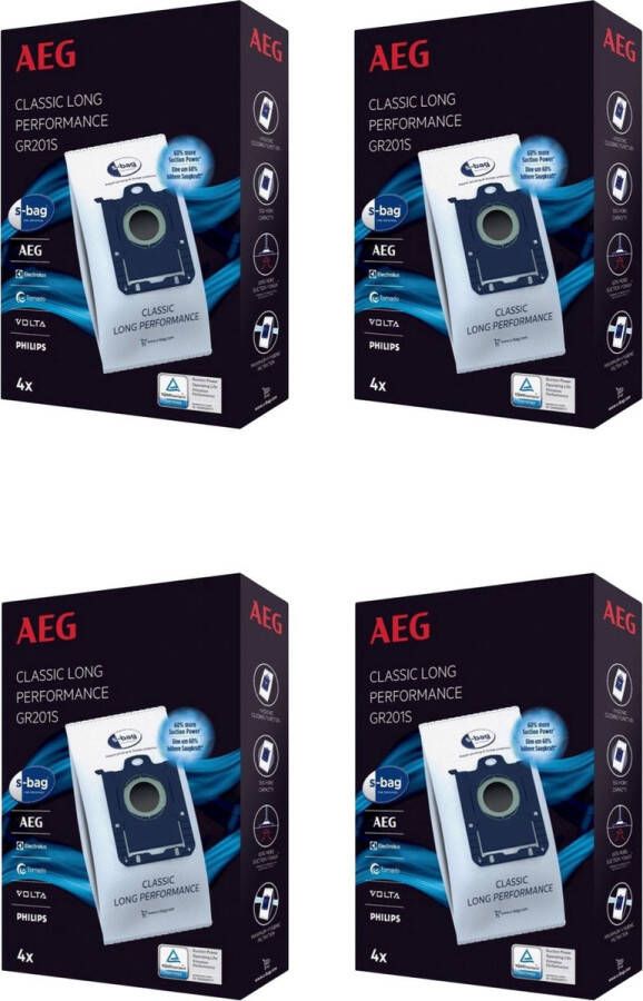AEG S-BAG stofzuigerzakken voor Philips classic long performance GR201S 16 stuks