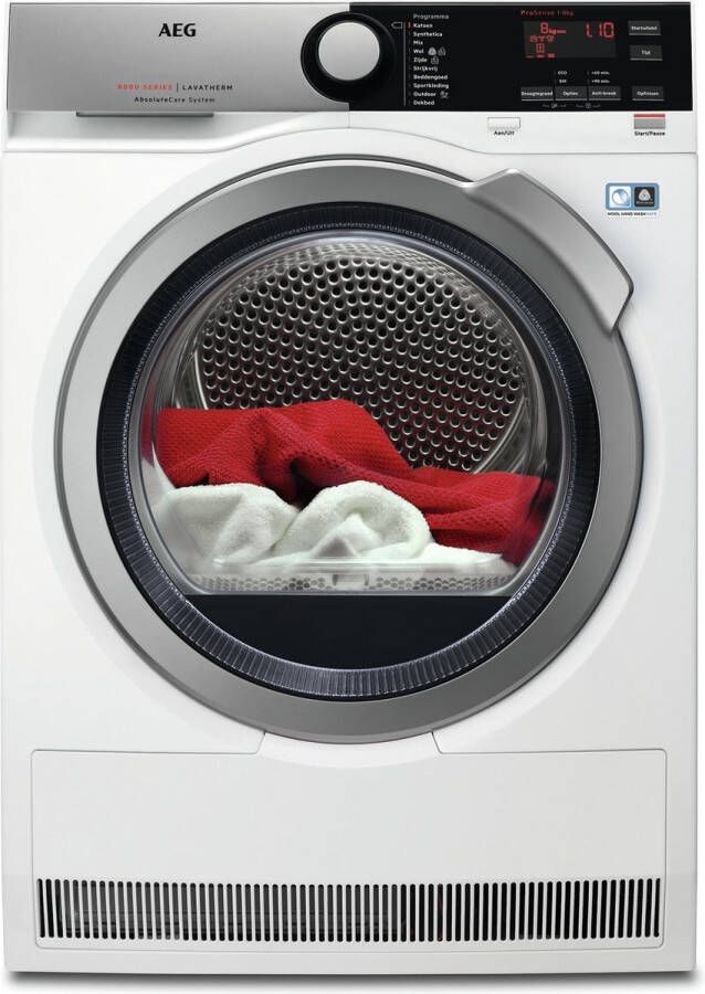 AEG T8DE86ES – 8000 serie AbsoluteCare Wasdroger Warmtepompdroger Energielabel A+++