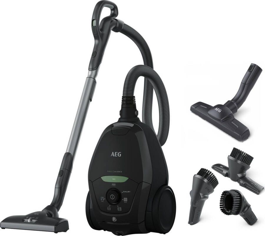 AEG VX82-1-ECO Line Stofzuiger met zak Zwart Parketborstel Stil Hepa 13