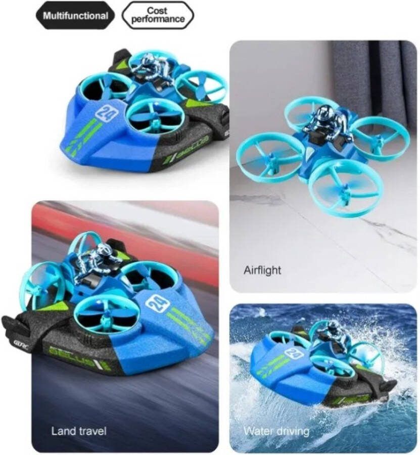 AELUS De Fleur Bestuurbare Boot Robot Speelgoed Bestuurbare Auto voor Jongens Bestuurbare Vliegtuig Automatische Landing Inclusief Batterij USB 3 in 1 Bestuurbare Robot voor Kinderen