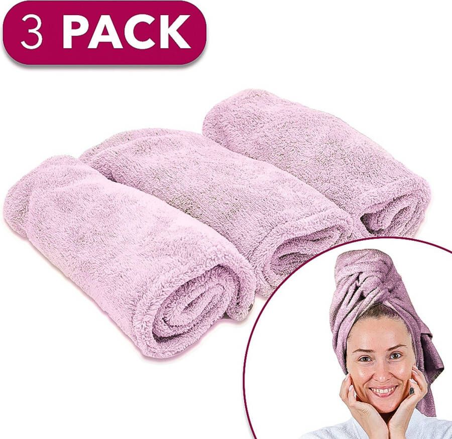 Aerend Haarhanddoek (Medium) Set Van 3 Paars Voordeelpakket