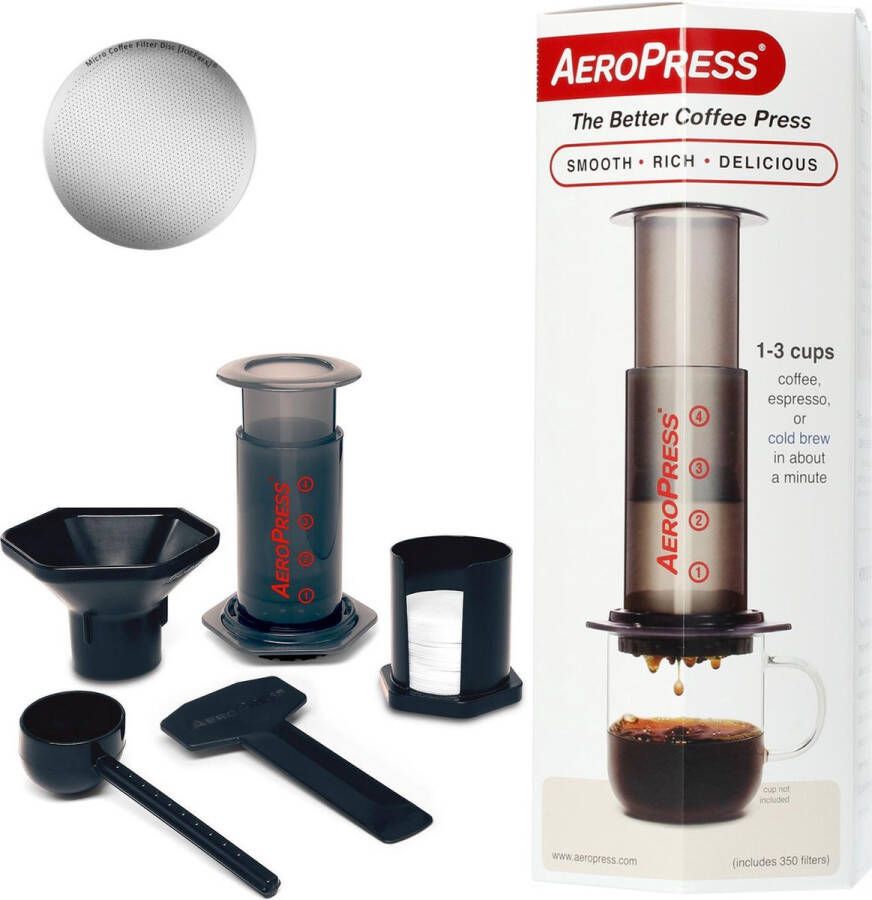 Aerobie Aeropress Coffee Maker + IMS E&B LAB koffiefilter 200 micron RVS