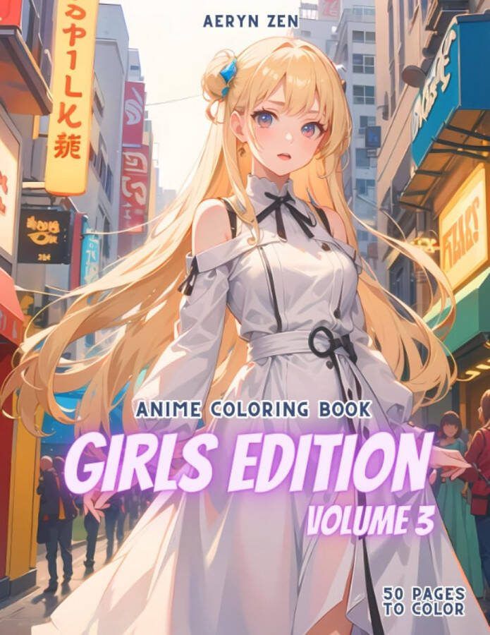 Aeryn Zen Girls Edition 3 Anime Coloring Book Kleurboek voor volwassenen
