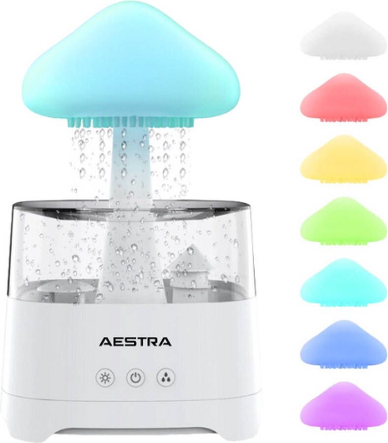 Aestra Regenwolk Luchtbevochtiger White Noise Machine Slaaptrainer Aroma Diffuser Nachtlamp Nachtlampje Bureaulamp Bluetooth Speaker