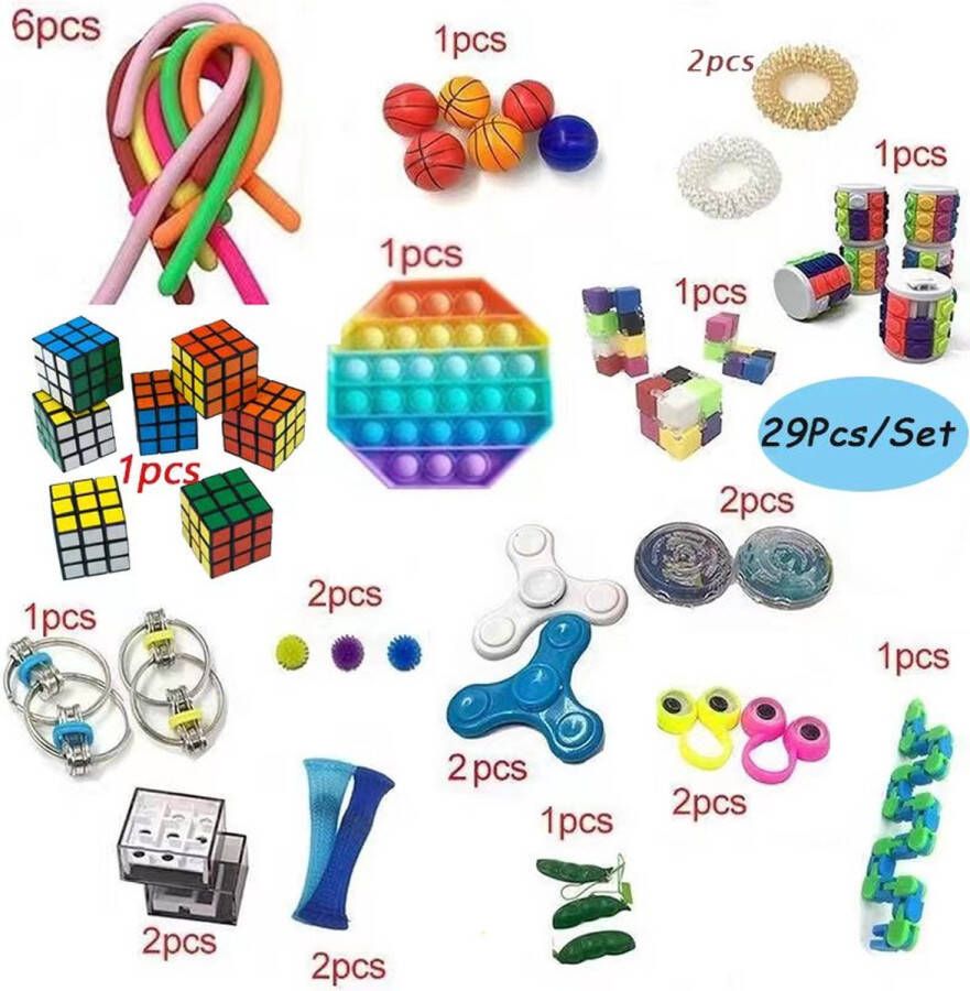 AF-Tech fidget toys pakket 29 delig spinner cube
