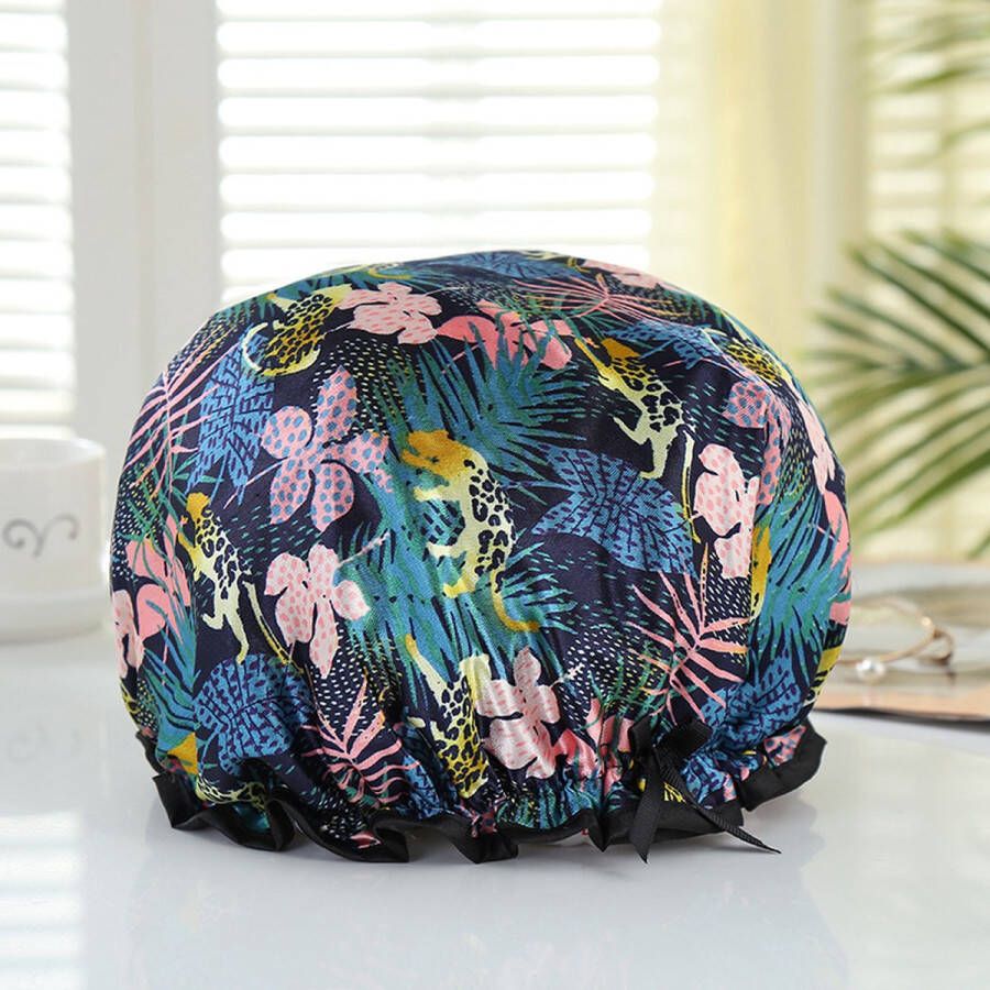 Afabs GROTE Douchemuts Shower cap Douchekapje Douche cap voor vol haar krullen afro Multicolor jungle