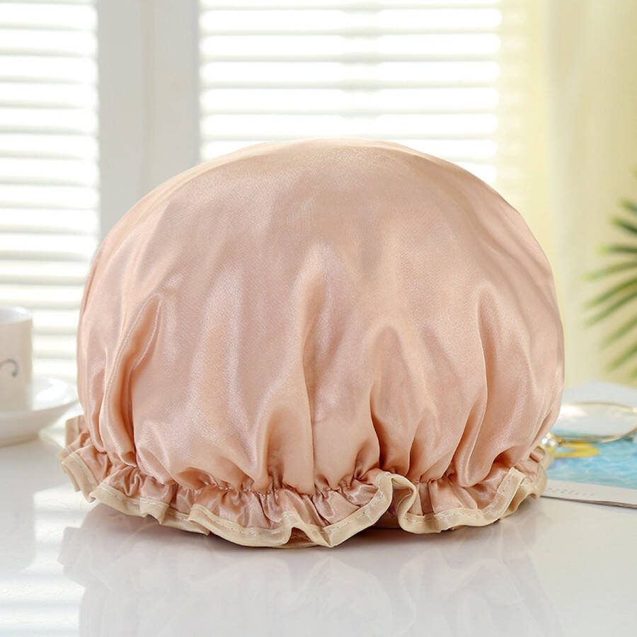 AfricanFabs Luxe Grote Douchemuts Shower cap Douchekapje Douche cap voor vol haar krullen afro van Kaki