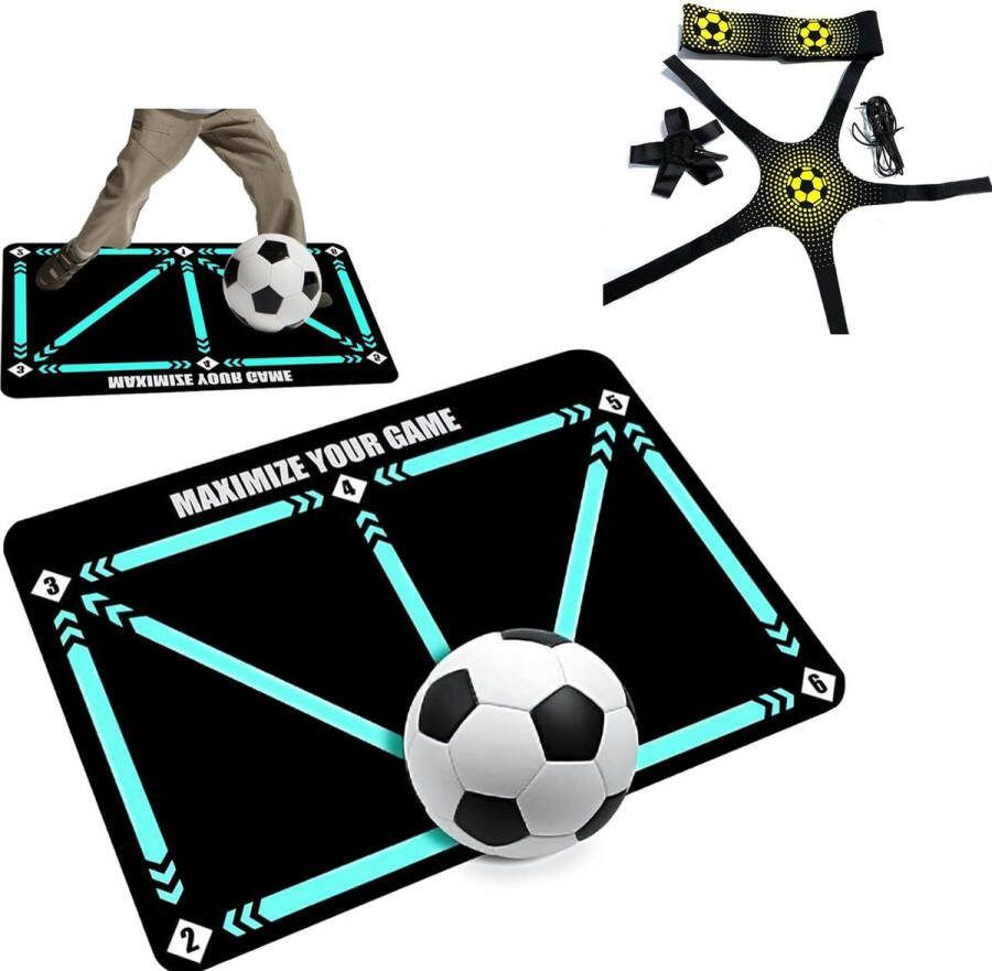 AFAIK Voetbalmat Voetbal Incl. Voetbalnet Tapijt Voetbal Trainingsmat Voetbal Mat 40x60 Dribbelmat Voetbal trainingsmateriaal Voetbal Spullen