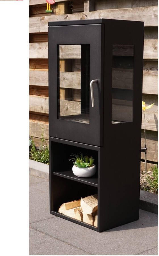 Afecto BIO ETHANOL HAARD TUINHAARD 37 X 30 X 95 CM zeer compleet met accessoires! 3 plaatsen glas..tijdelijk extra decoratieve afvoerpijp kado!