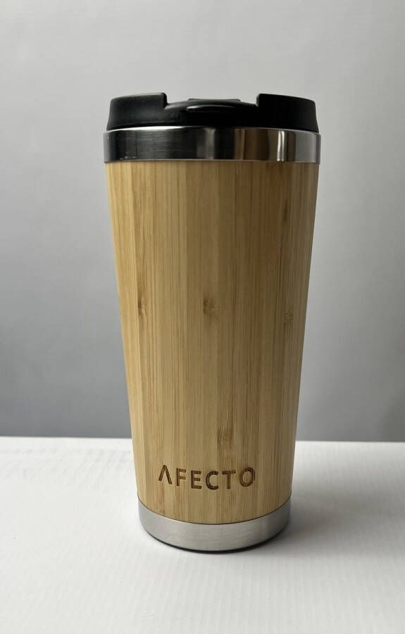 Afecto koffie to go beker bamboe coffee to go isolerende beker herbruikbaar inhoud 450 ml