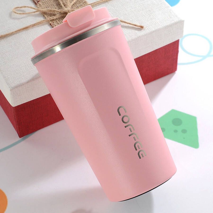 Afecto koffie to go beker | coffee to go | isolerende beker roze| herbruikbaar | inhoud 380 ml