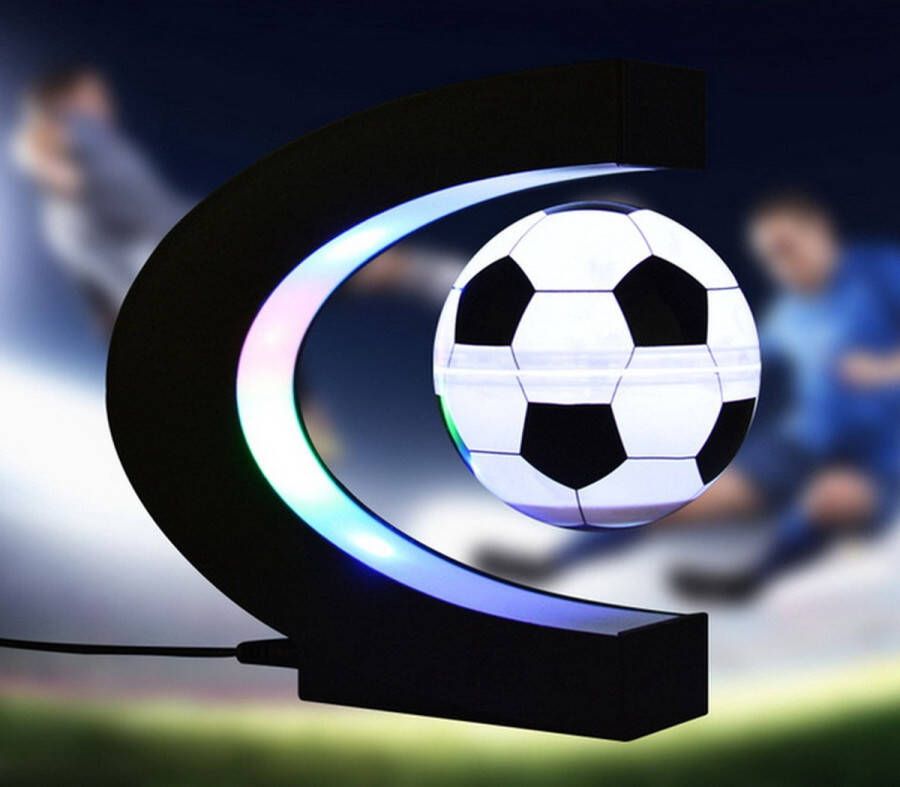 Afecto Magnetisch Zwevende voetbal Draaiende voetbal Met C- Vorm Verlichting voor de voetballiefhebber groot of klein 360 graden roterende zwevende lichtgevende magnetische voetbal