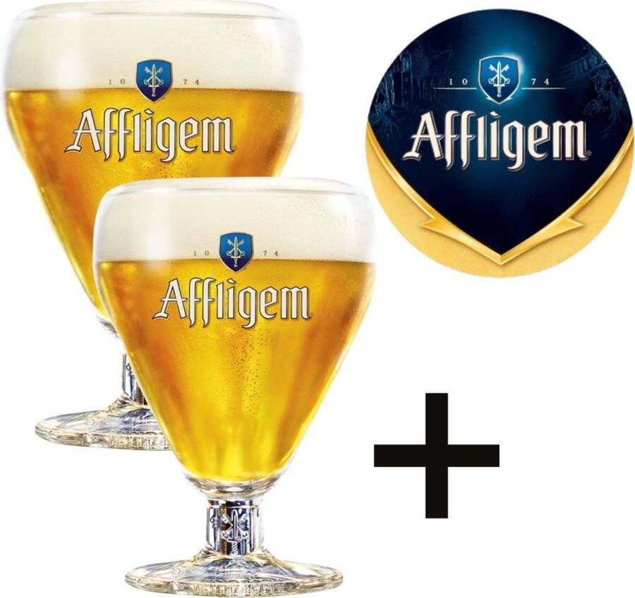 Affligem Pakket 2x 30cl bierglazen + 1x rol viltjes