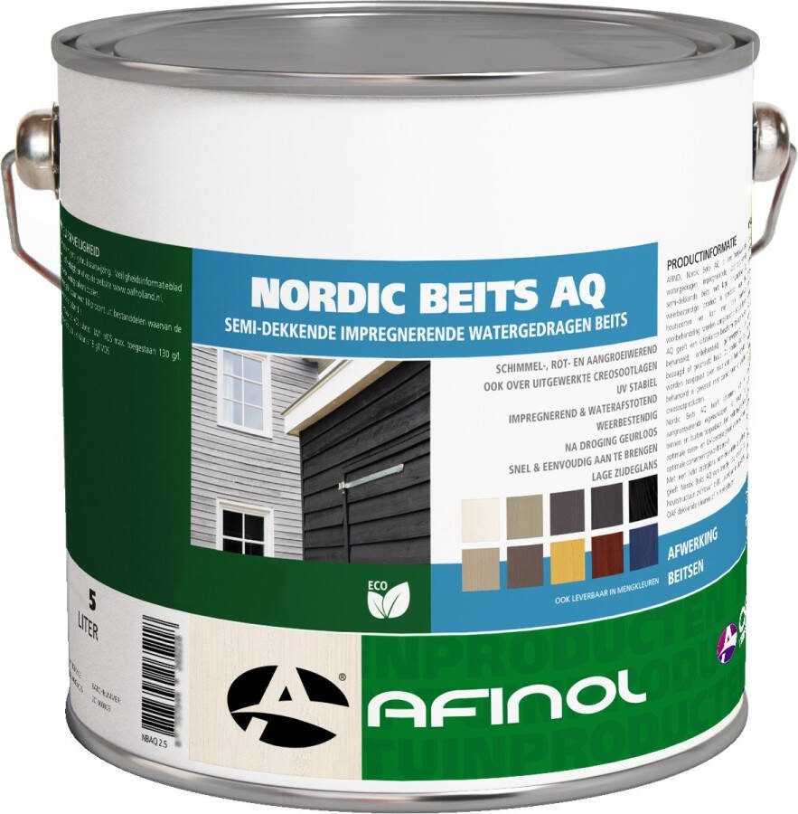 AFINOL Nordic Beits AQ Diepzwart 5 liter