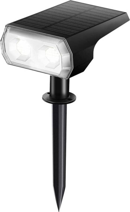 AFINTEK LED Solar Verlichting Lamp op Zonne-energie 48 LED's Bevestiging in Grond of Muur Zwart