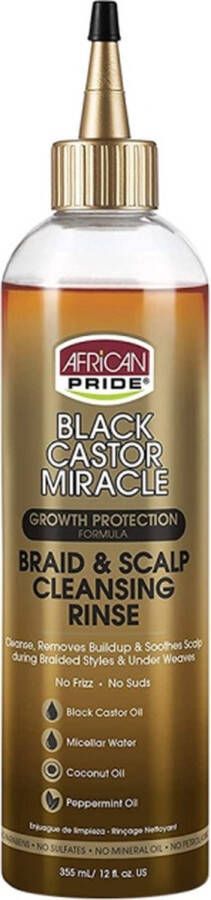 African Pride BLACK CASTOR MIRACLE BRAID SCALP CLEANSING 12OZ