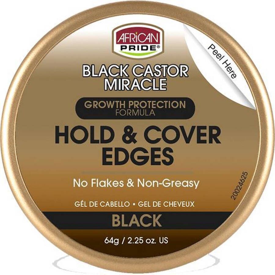 African Pride Black Castor Miracle Hold & Cover Edges 64gr