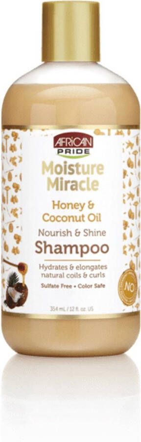 African Pride Moisture Miracle Honey & Coconut Oil Nourish & Shine Shampoo 354ml