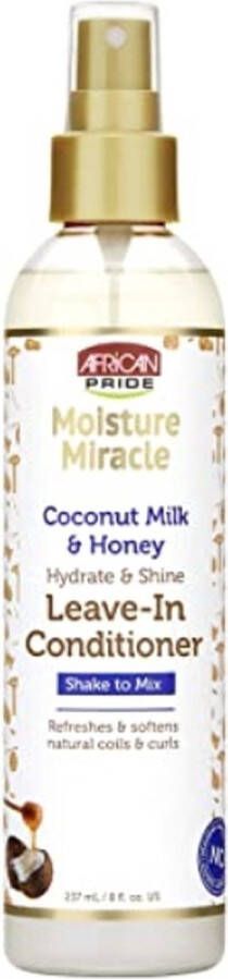 African Pride Moisture Miracle Coconut Milk & Honey Hydrate & Shine Leave-In Conditioner 237ml