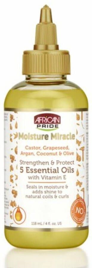 African Pride Moisture Miracle Strengthen & Protect 5 Essential Oils with Vitamin E 118ml