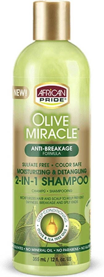 African Pride Olive Miracle 2 -IN-1 Shampoo & Conditioner 355 ml