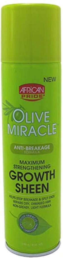 African Pride Olive Miracle Anti-Breakage Maximum Strength Hair Growth Sheen Spray 226g