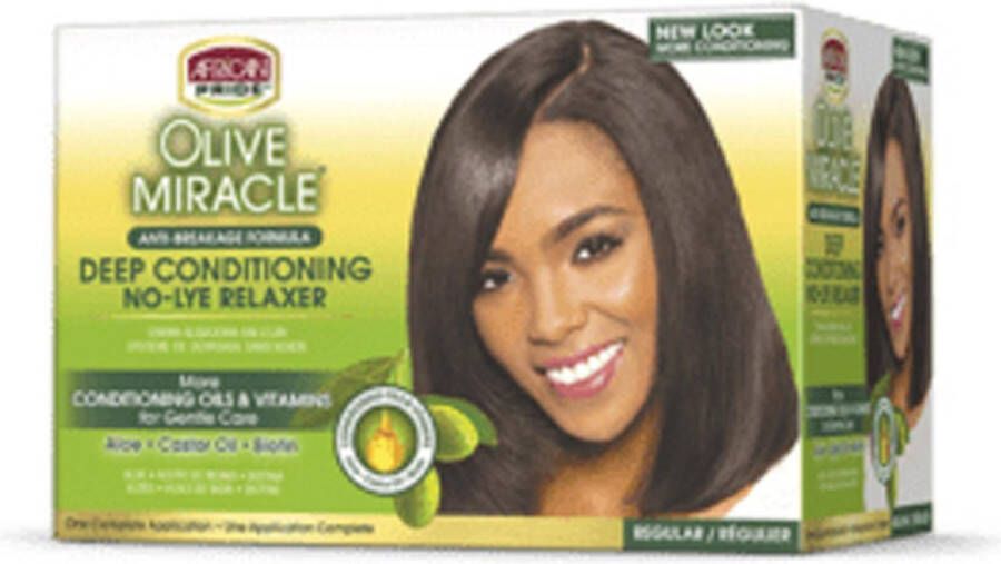 African Pride Olive Miracle Deep Conditioning Anti Breakage Relaxer Kit