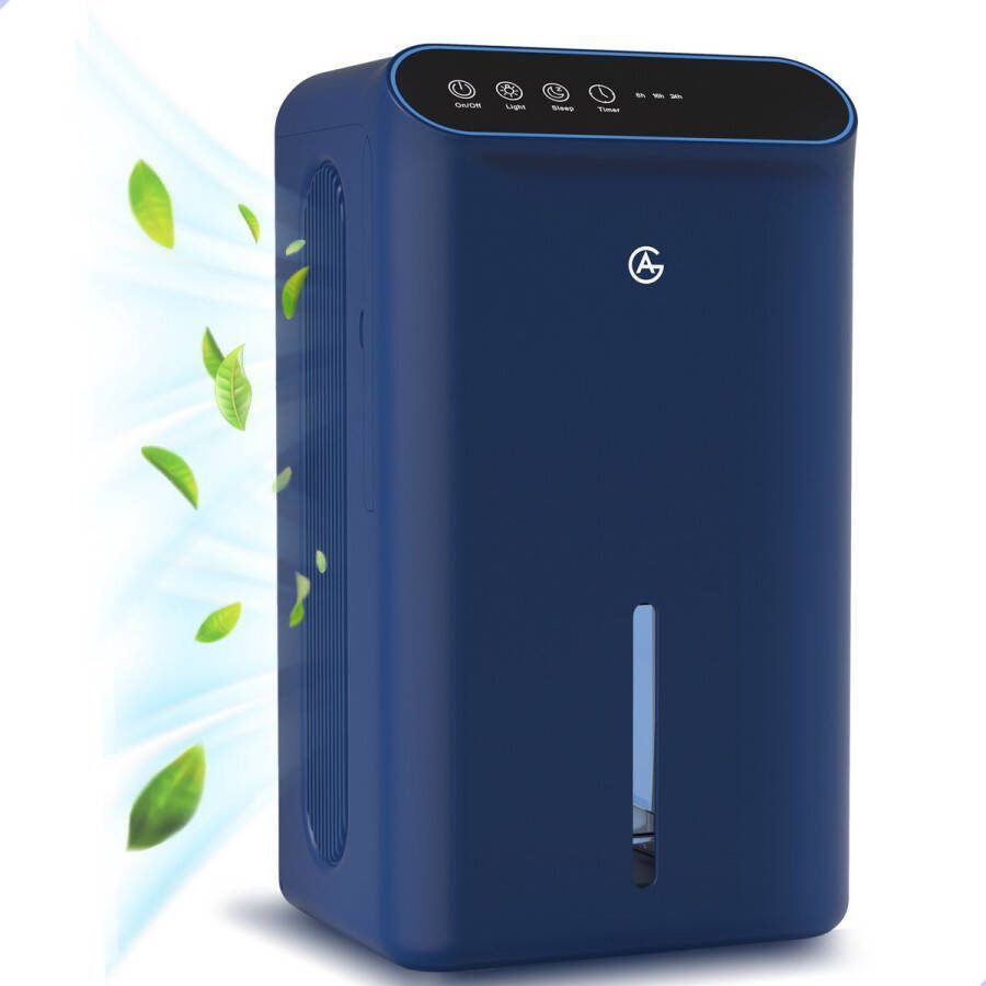 AG 340 Luchtontvochtiger Luchtreiniger Dehumidifier Carbon Filter Grote watertank 2.5L capaciteit 750ml D ontvochtiging 10-35m2 bereik -energiezuinig verlichting 7 kleuren Voor huis kamer badkamer & kelder