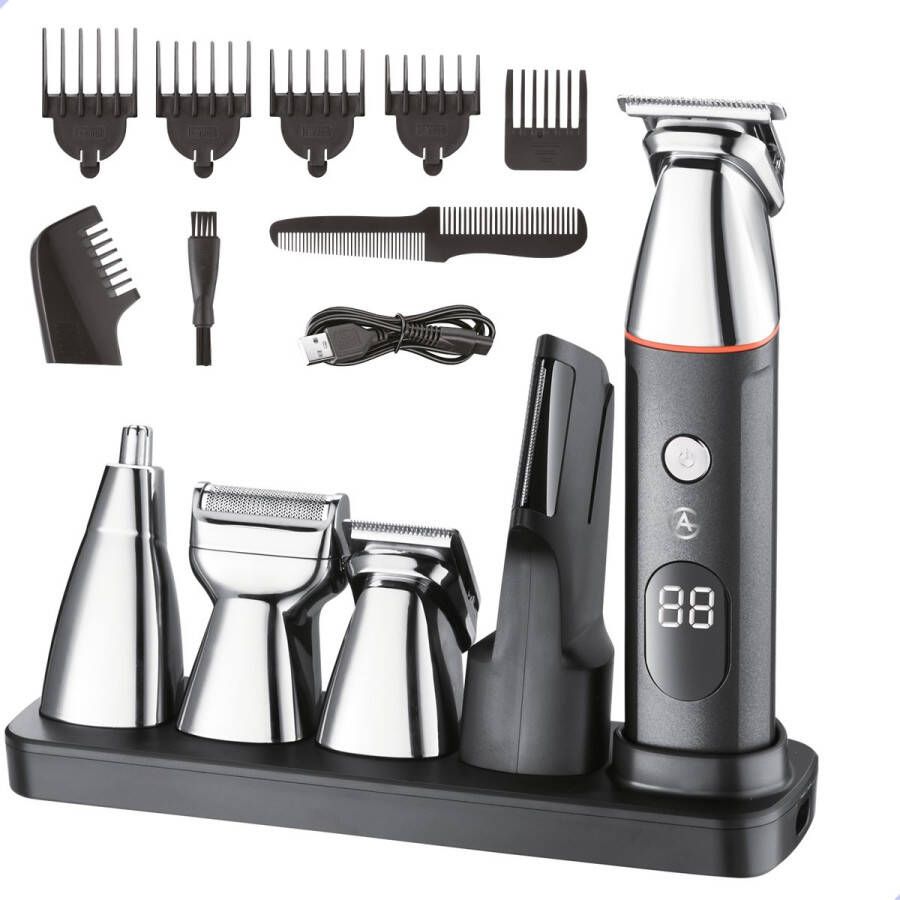 AG Store AG250 All In One Scheerset Bodygroomer mannen Nat en droog Waterproof- Trimmer Scheerapparaat Scheren Draadloos Tondeuse Hair Body & Face- Baardtrimmer