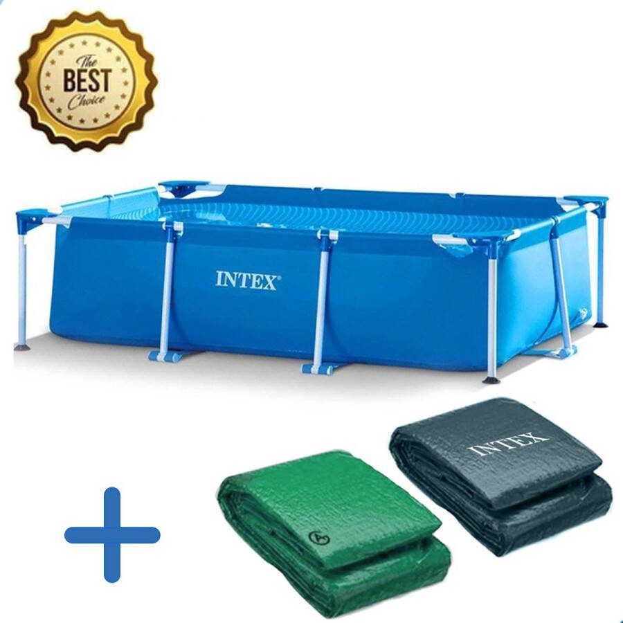 AG Zwembad Intex Incl. Afdekzeil Zwembad Intex & Ondergrondzeil Zwembaden Opzetzwembad Pool & Cover Frame pool: 2.6m Hoge Kwaliteit