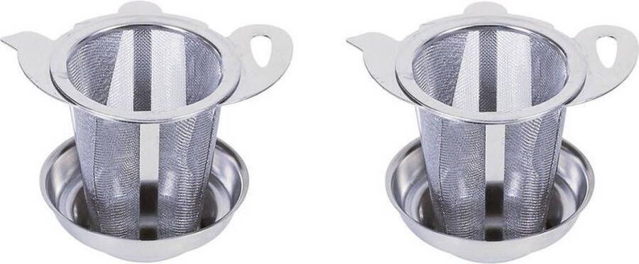 Agatha's Bester Theefilter Universeel RVS Theepot thee zeef thee infuser voor losse thee | 2 stuks