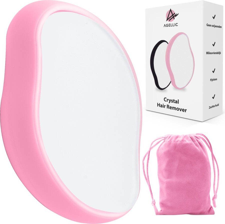Agellic Crystal Hair Removal – Hair Remover – Crystal Hair Remover – TikTok – Scrubi – Pijnloze Epilator – Scrubbi – Kristalpad – Haarverwijderaar voor vrouwen – Crystal Hair Eraser – Roze Sinterklaas Cadeautjes Kerst Cadeau Voor Vrouwen