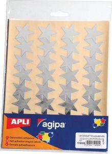 OfficeTown Agipa Metallic Stickers Blister Met 128 Stuks Goud En Zilver Ster 35 Mm