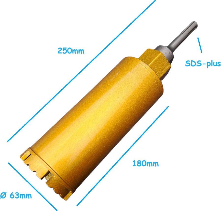 AGNT SDS-Plus Adapter + Kernboor diamantboor betonboor Ø 63 x 180mm gatenboor diamantboorkroon diamant boor kernboormachine airco boorkroon aansluiting boormachine M22 schroefdraad