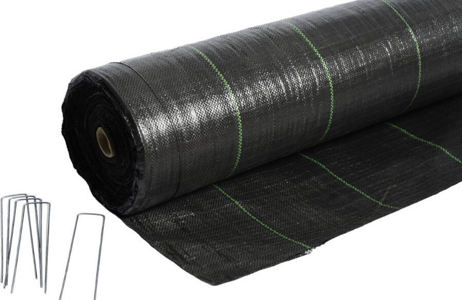 Agrosol Gronddoek Worteldoek 2 10M breed x 100M lang; 210M² + 150 GRATIS gronddoekpennen. Gronddoek = Europese top kwaliteit