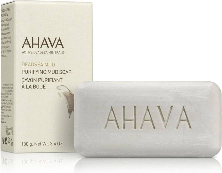 AHAVA Dode Zee Zeep Zuiverende en Balancerende Huidverzorging Zeepblok Ideaal voor Gezichts- en Lichaamsgebruik Reinigt zonder Uitdrogen Lichaam & Gezichtsreiniging Soap Bar Ideaal voor Douche of Bad 100g