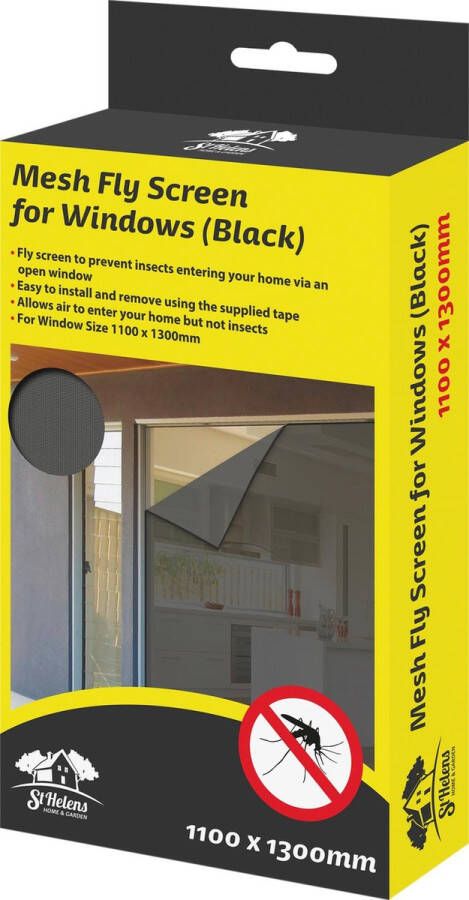 Aidapt horrengaas voor ramen zwart – 110 x 130 cm