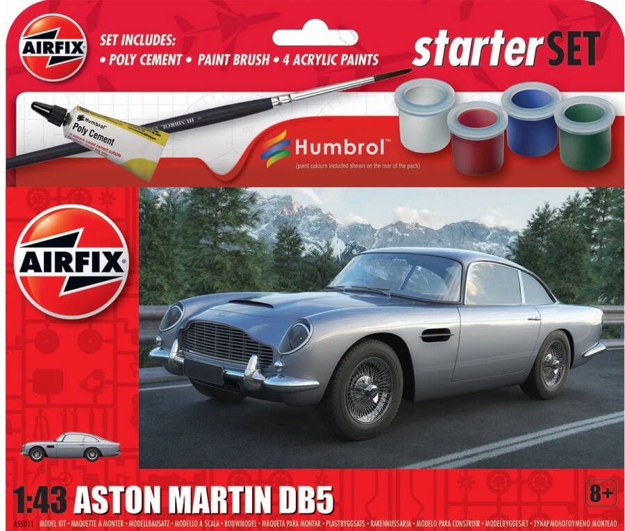 Airfix 1:43 55011 Aston Martin DB5 Car Starter Set Plastic Modelbouwpakket