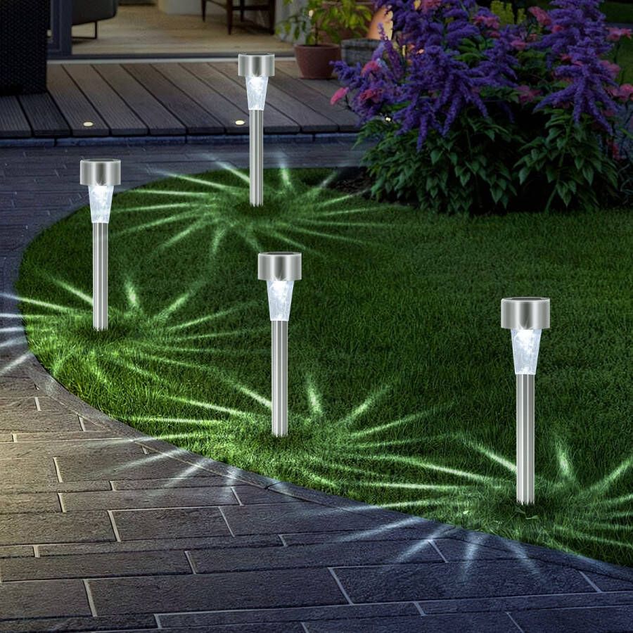 Aigostar 10J9L Solar Tuinfakkels 24 stuks IP44 Tuinverlichting op zonne-energie 29.5cm Lantaarn Padverlichting 6500K
