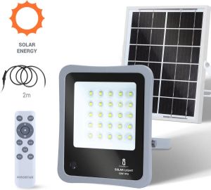 Aigostar 10XHQ LED Solar Buitenlamp Wandlamp Buitenverlichting Zonne Energie Afstandsbediening IP65 Tuinverlichting 50W 6500K