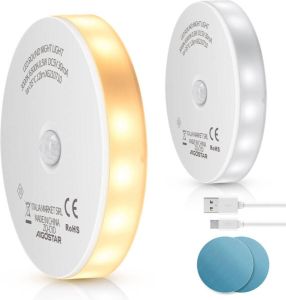 Aigostar 10zjb Led Nachtlampje Met Bewegingssensor- 2 Stuks Dimbare Nacht Lamp Kinderen & Baby Wit