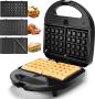 Aigostar 3 in 1 Wafelijzer Tosti Apparaat Contact Grill 750W Zwart - Thumbnail 4